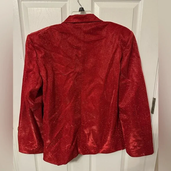 SLA The Label Red Glitter Suit Set 3 pcs Blazer Bra pants - Picture 8 of 12